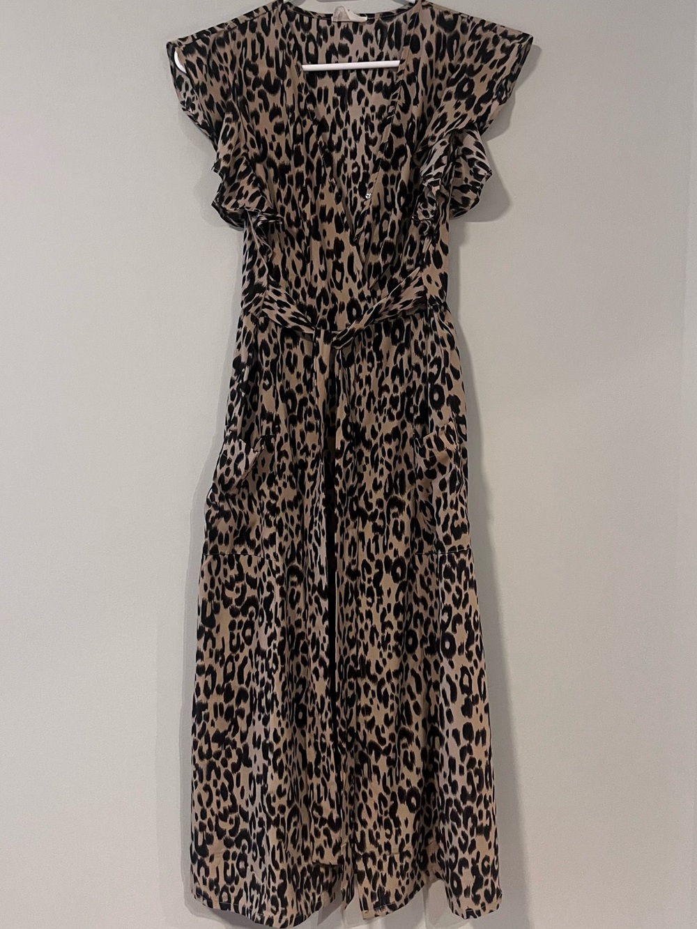 Sienna Sky Beige and Black Leopard Print Maxi Dress